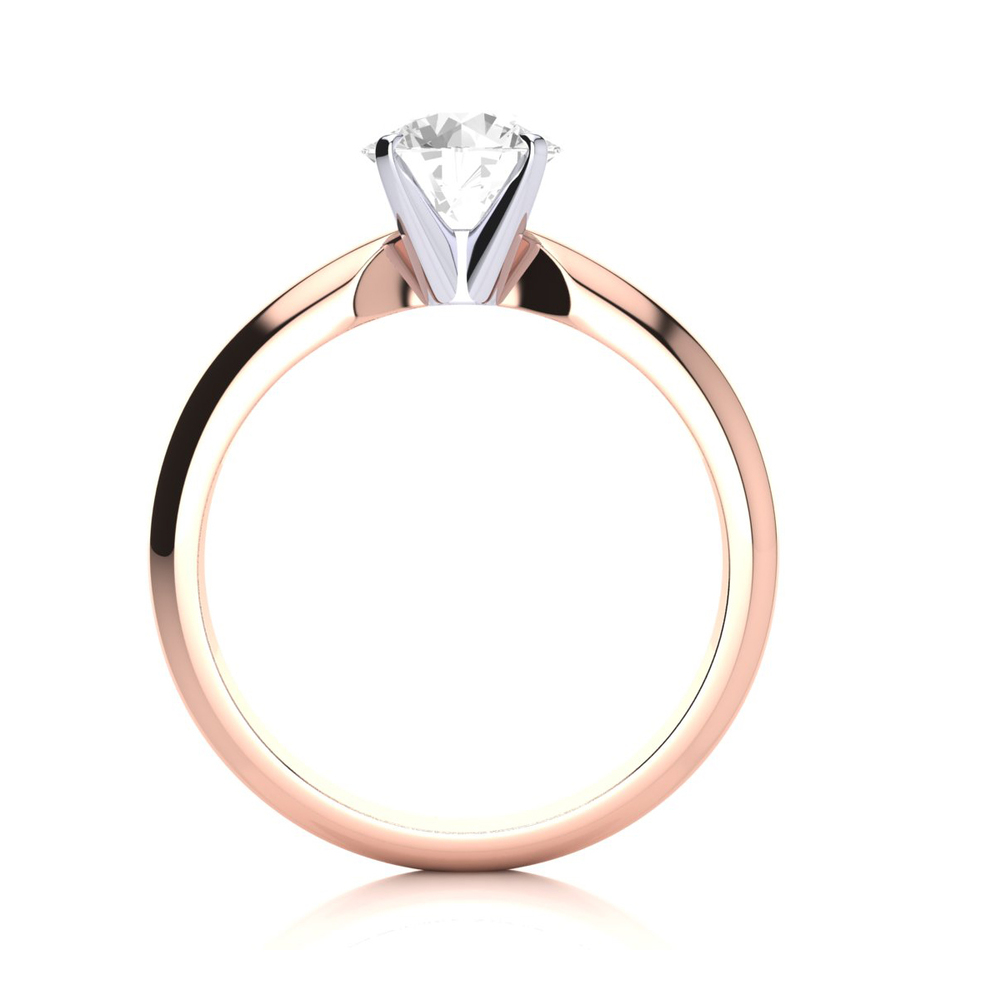 0.90 Carat Lab Grown Diamond Solitaire Ring In 14K Rose Gold